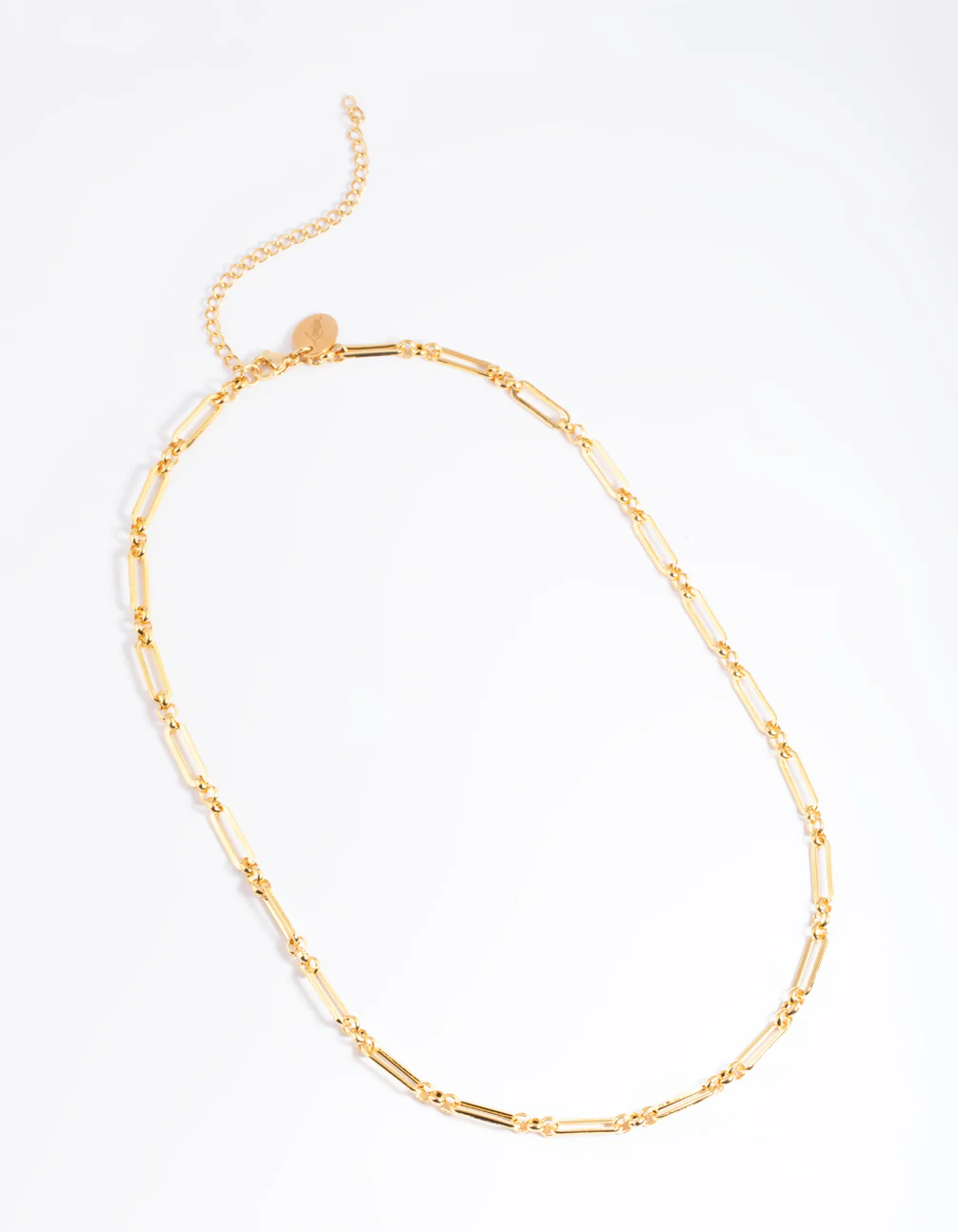 Waterproof Gold Plated Stainless Steel Open Oval Link Necklace - Image 4
