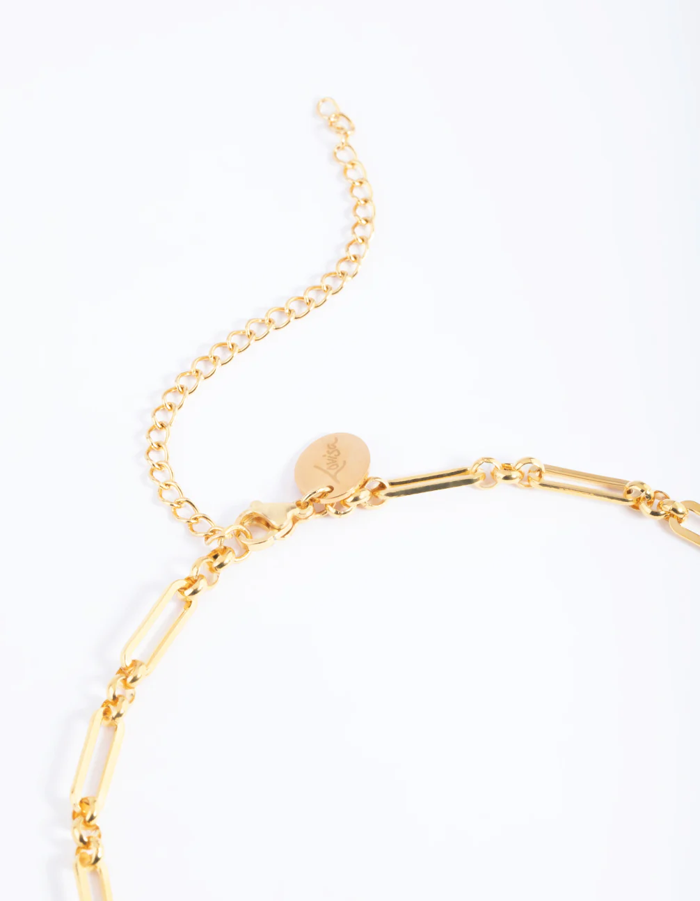 Waterproof Gold Plated Stainless Steel Open Oval Link Necklace - Image 5