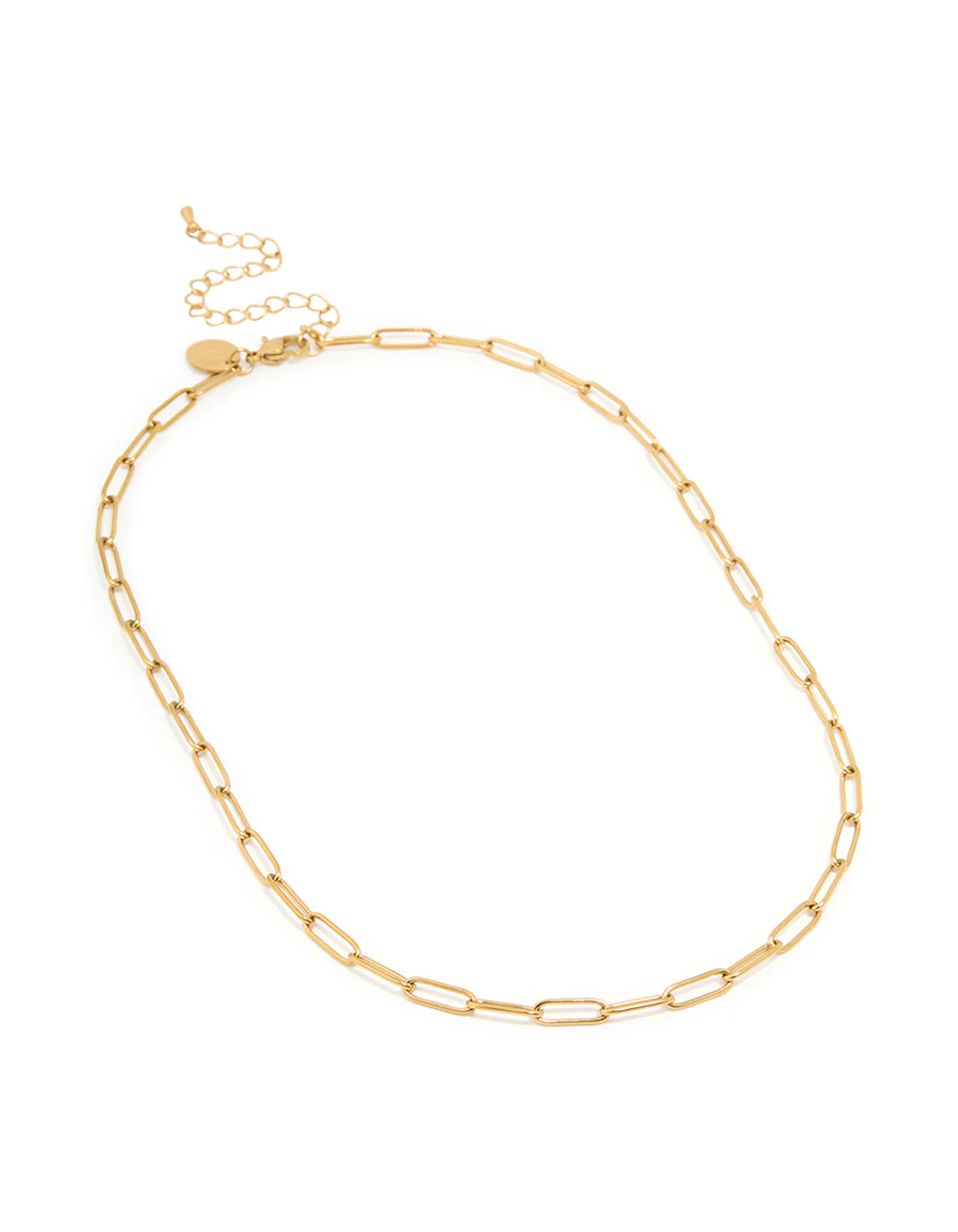 Waterproof Gold Plated Stainless Steel Open Oval Link Necklace - Image 4