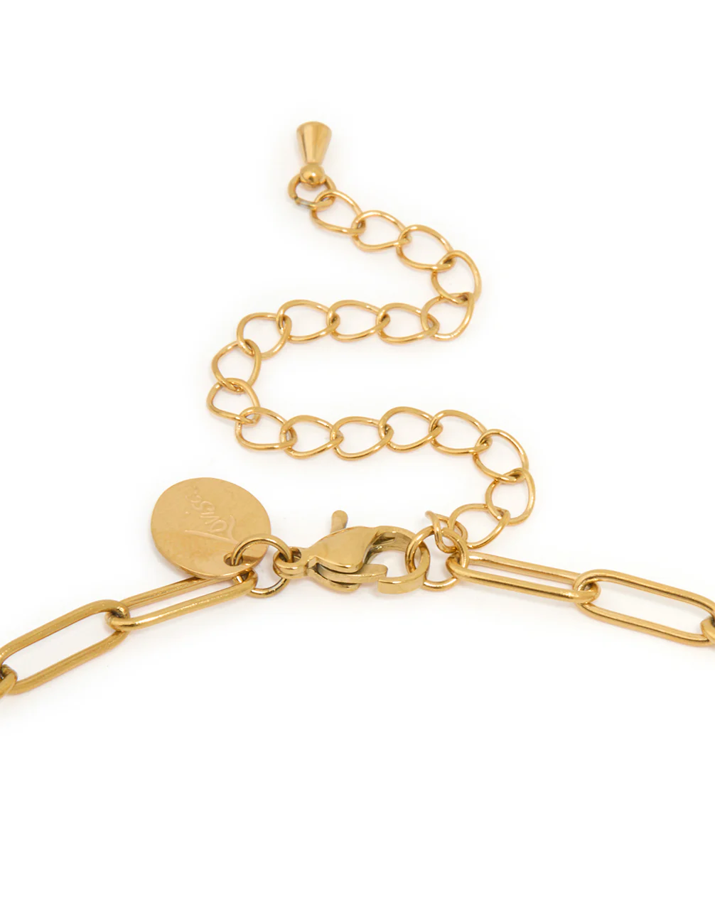 Waterproof Gold Plated Stainless Steel Open Oval Link Necklace - Image 5