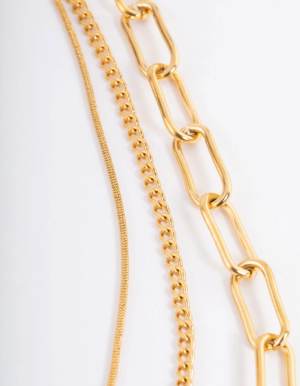Waterproof Gold Plated Stainless Steel Pearl Pendant Statement Layered Necklace - Image 3