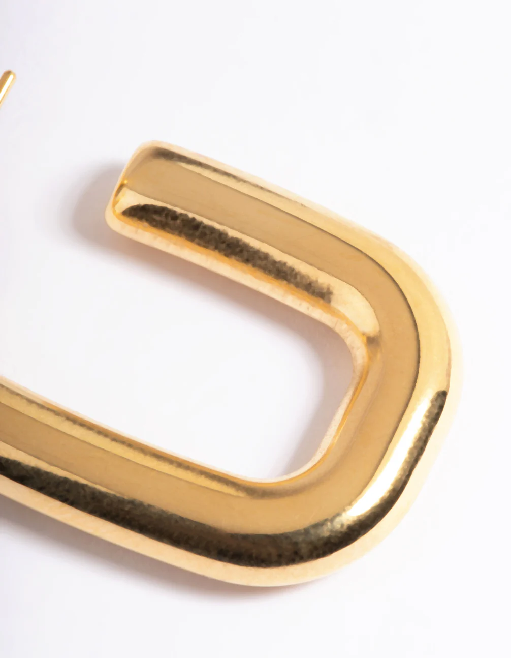 Waterproof Gold Plated Stainless Steel Rounded Square Hoop Earrings - Image 4