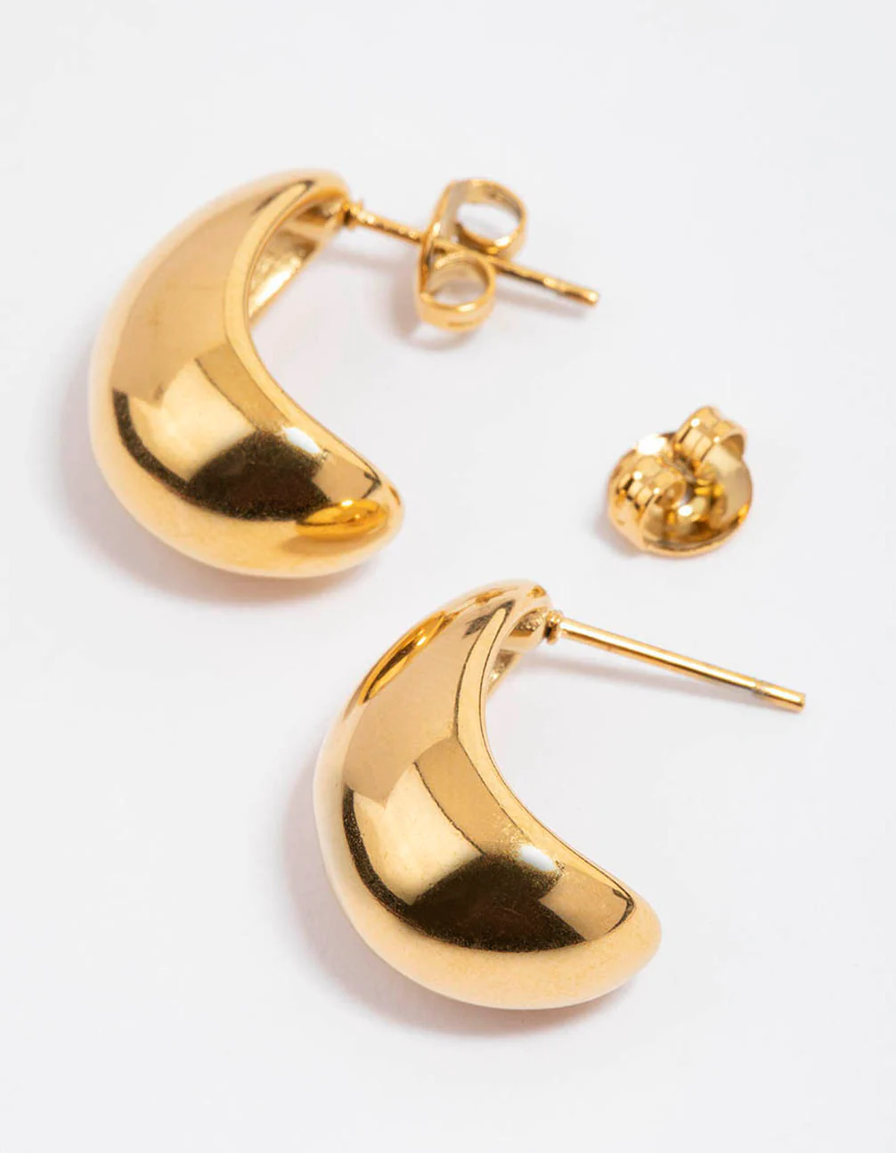 Waterproof Gold Plated Stainless Steel Small Bubble Hoop Earrings - Image 4