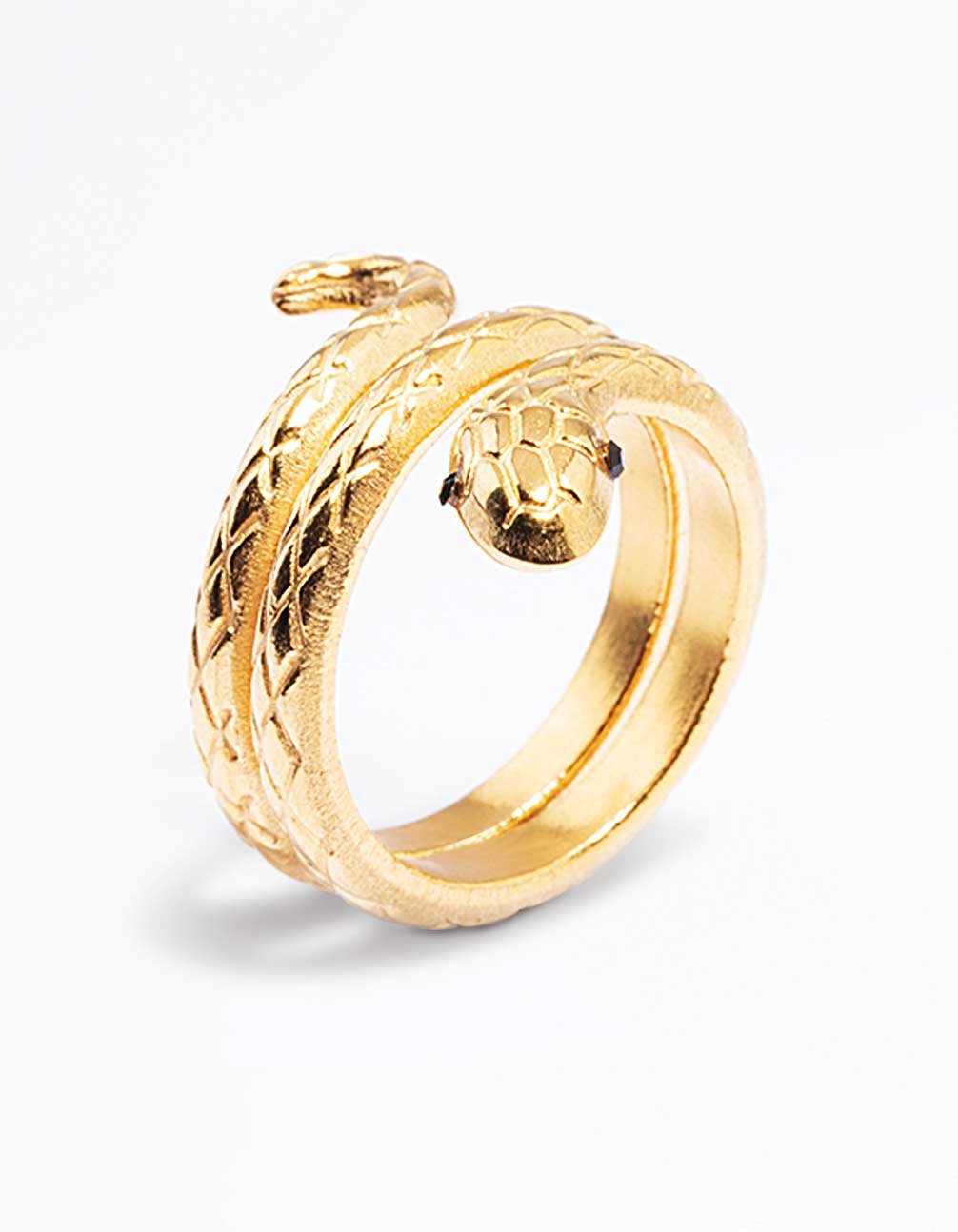 Gold Plated Stainless Steel Snake Ring - Image 2