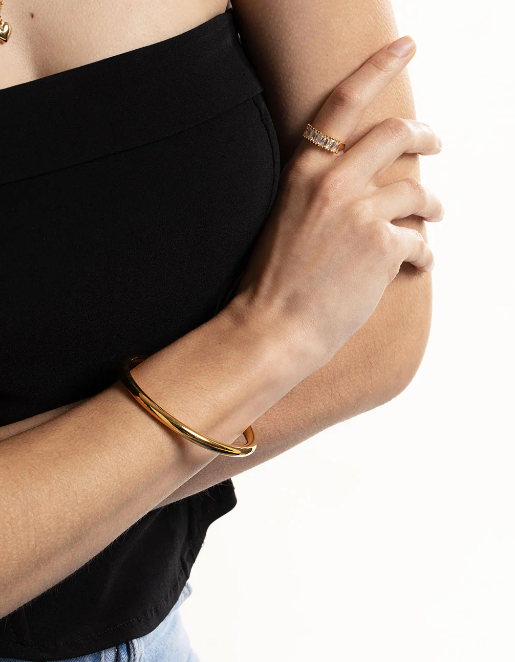 Waterproof Gold Plated Stainless Steel Statement Round Bangle - Image 6