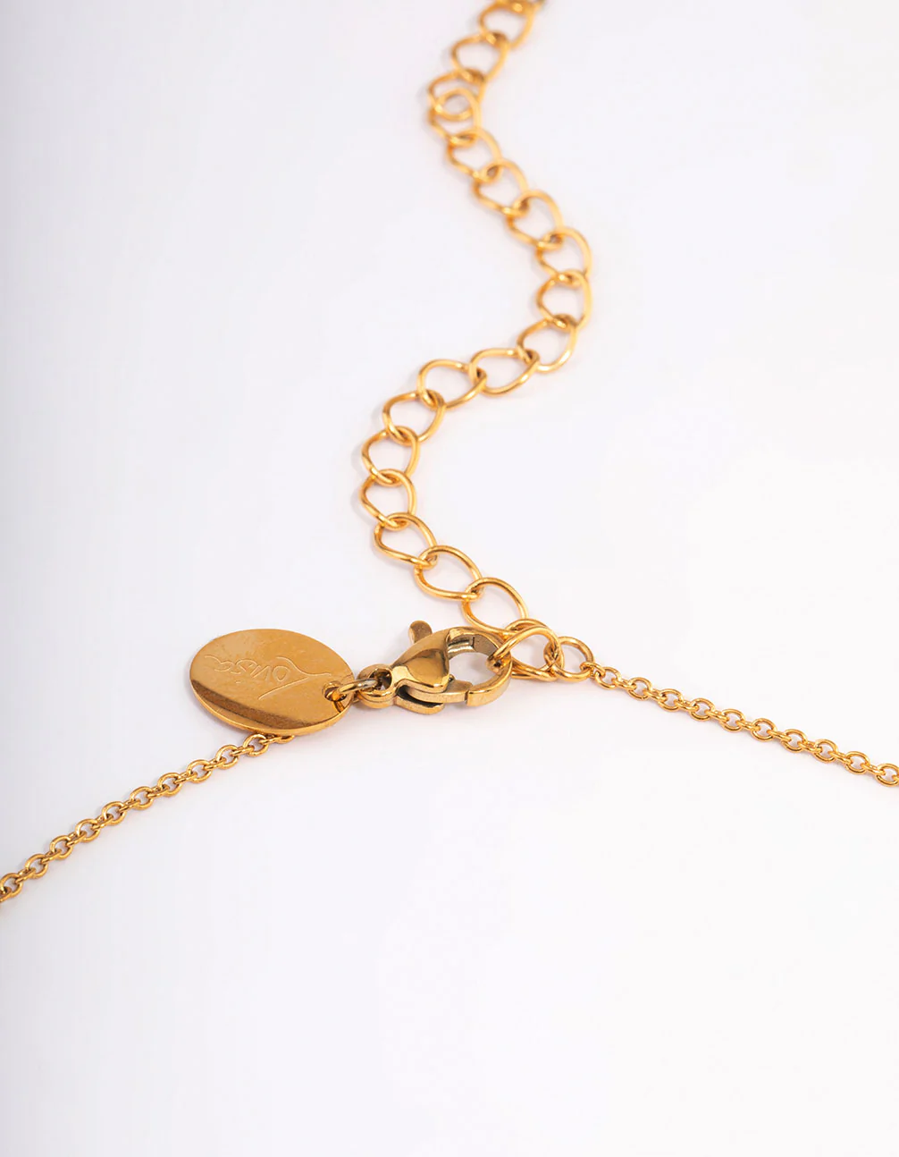Waterproof Gold Plated Stainless Steel Teardrop Stone Pendant Necklace - Image 5