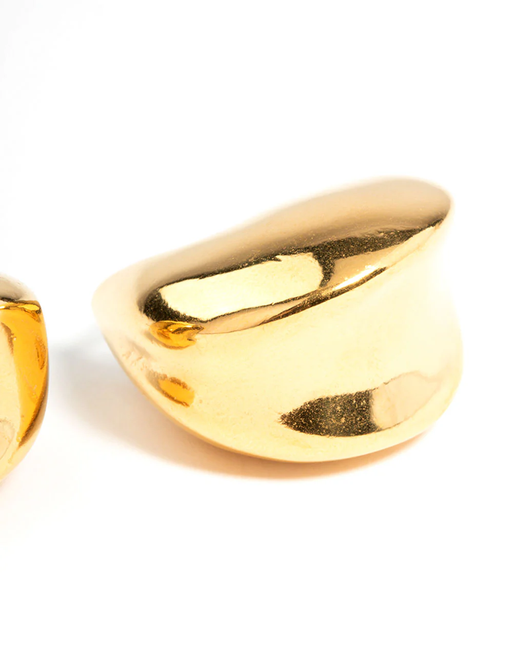 Waterproof Gold Plated Stainless Steel Thick Scoop Earrings - Image 3