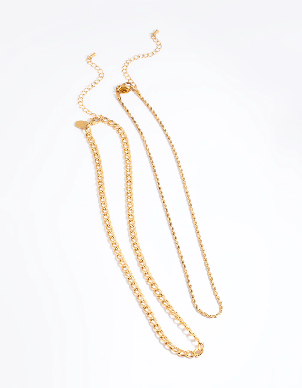 Waterproof Gold Plated Stainless Steel Twist Chain Double Layer Necklace - Image 3