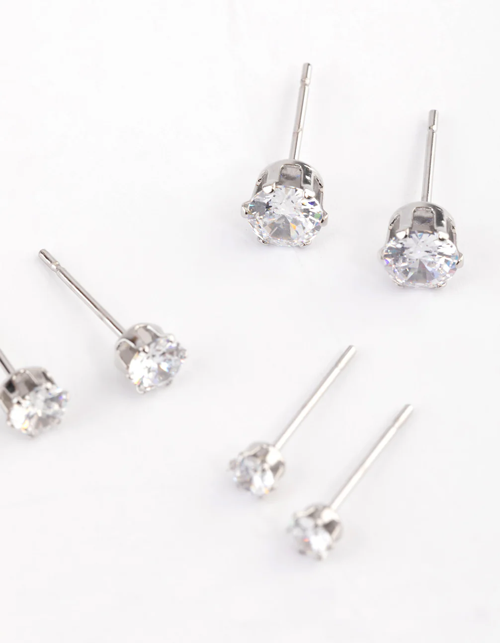Waterproof Stainless Steel Cubic Zirconia Stud Earrings Pack - Image 5