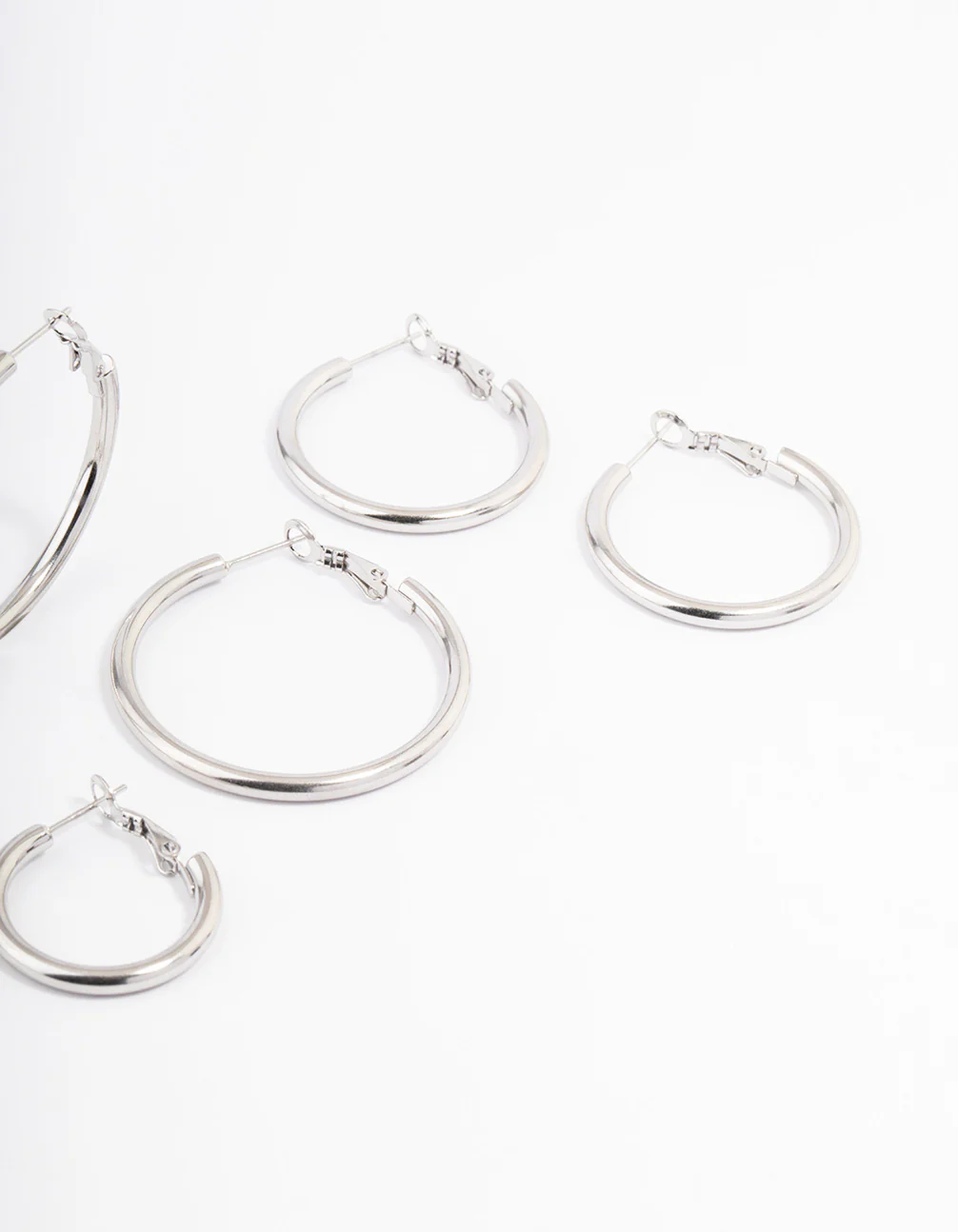 Waterproof Stainless Steel Large Basic Hoop Earrings Pack - Image 5