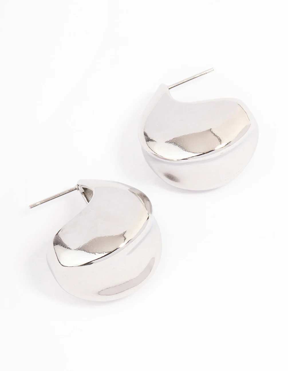 Stainless Steel Thick Scoop Earrings - Image 3