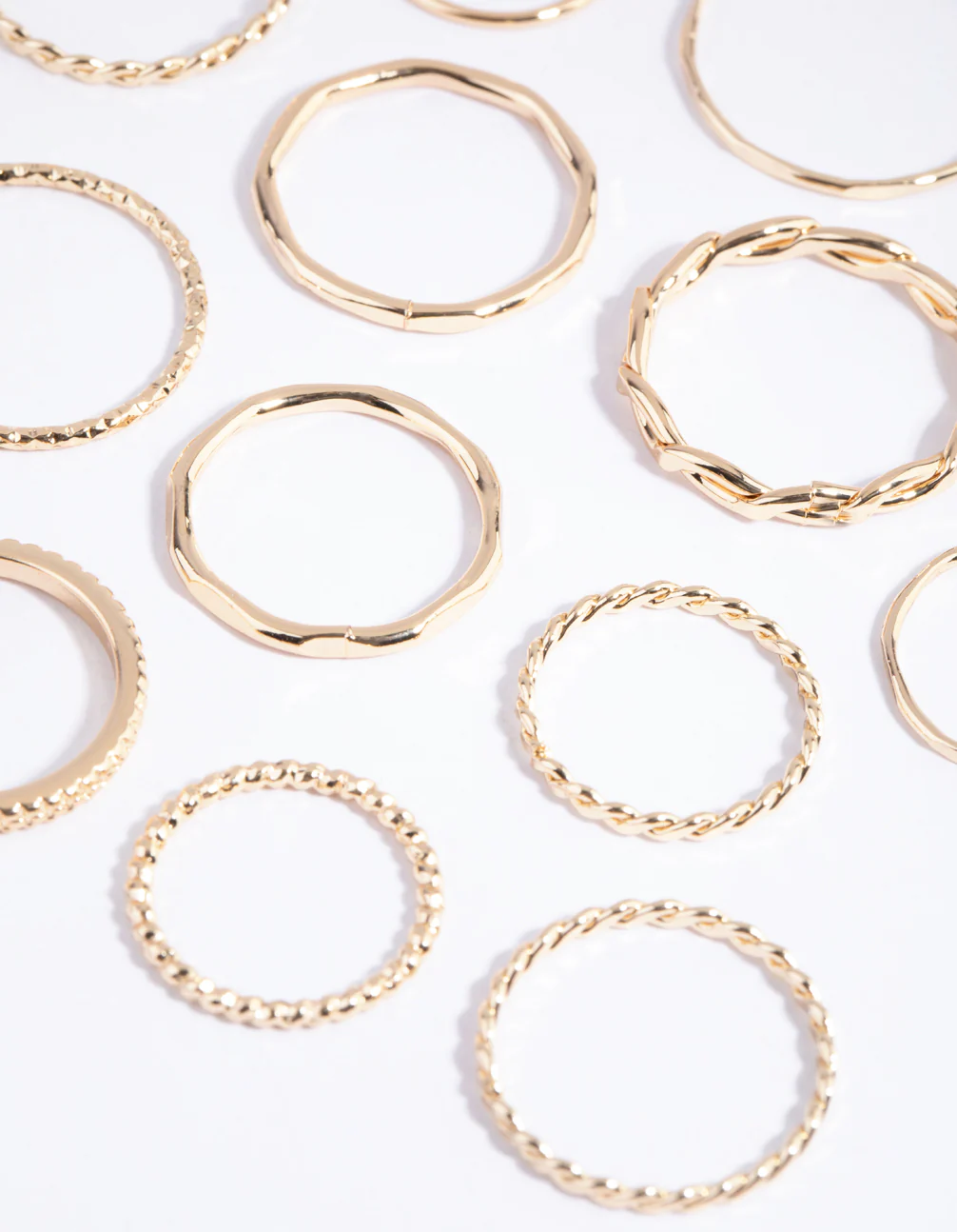 Gold Fine Mixed Band Ring Pack - Image 3