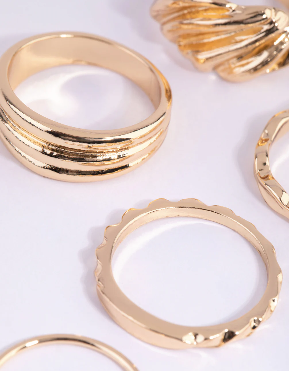 Gold Textured Ring Pack - Image 2