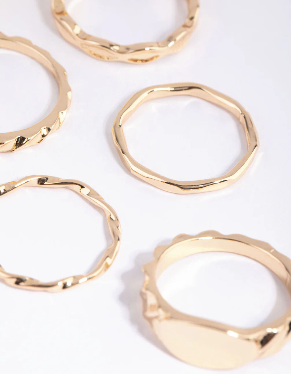Gold Textured Ring Pack - Image 3