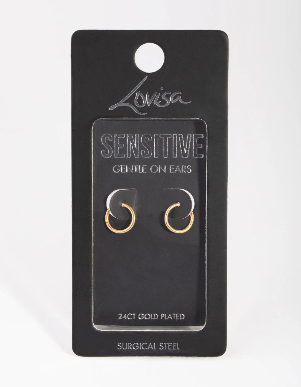 24 Carat Gold Plated Surgical Steel Fine 8mm Sleeper Earrings - Image 2