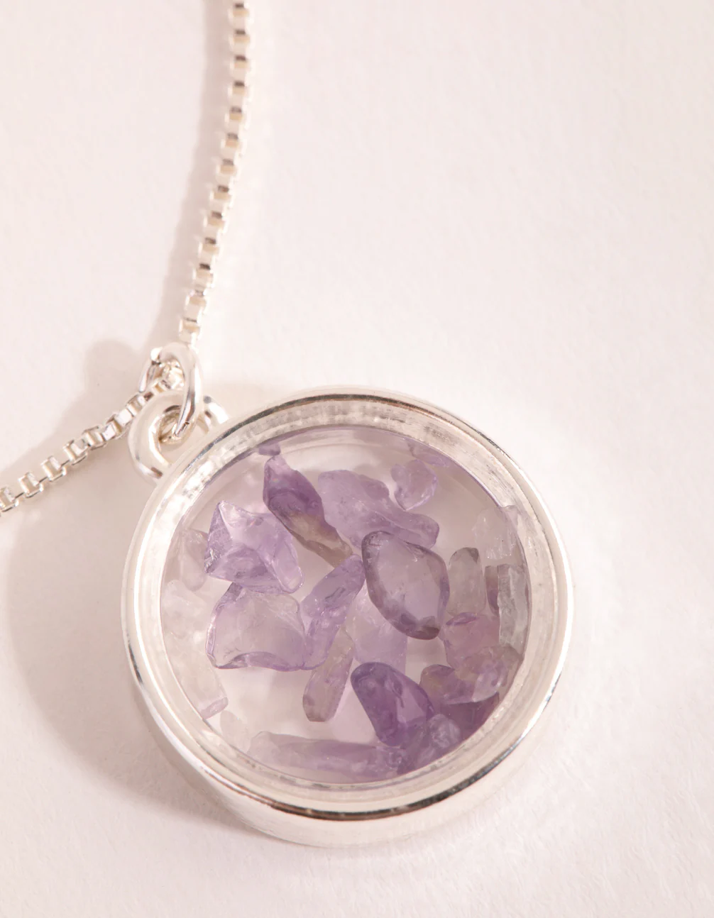 Silver Amethyst Shaker Necklace - Image 3