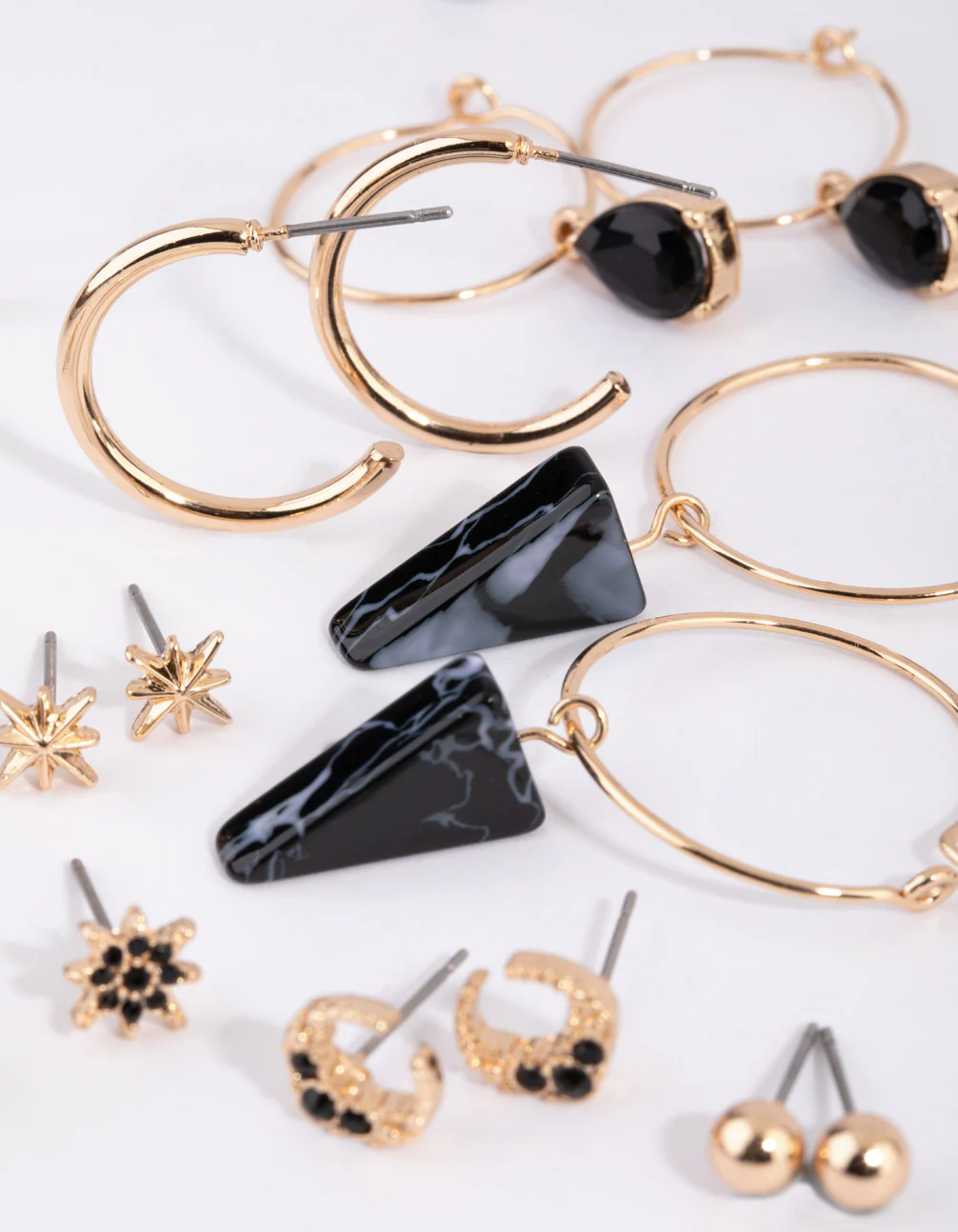 Gold Star Stud & Hoop Earring Pack - Image 2