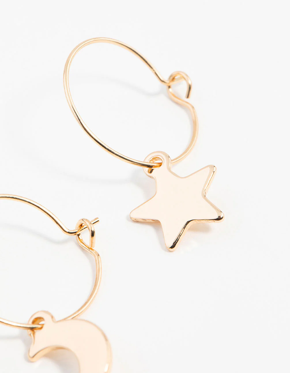 Gold Star & Moon Huggie Earrings - Image 3