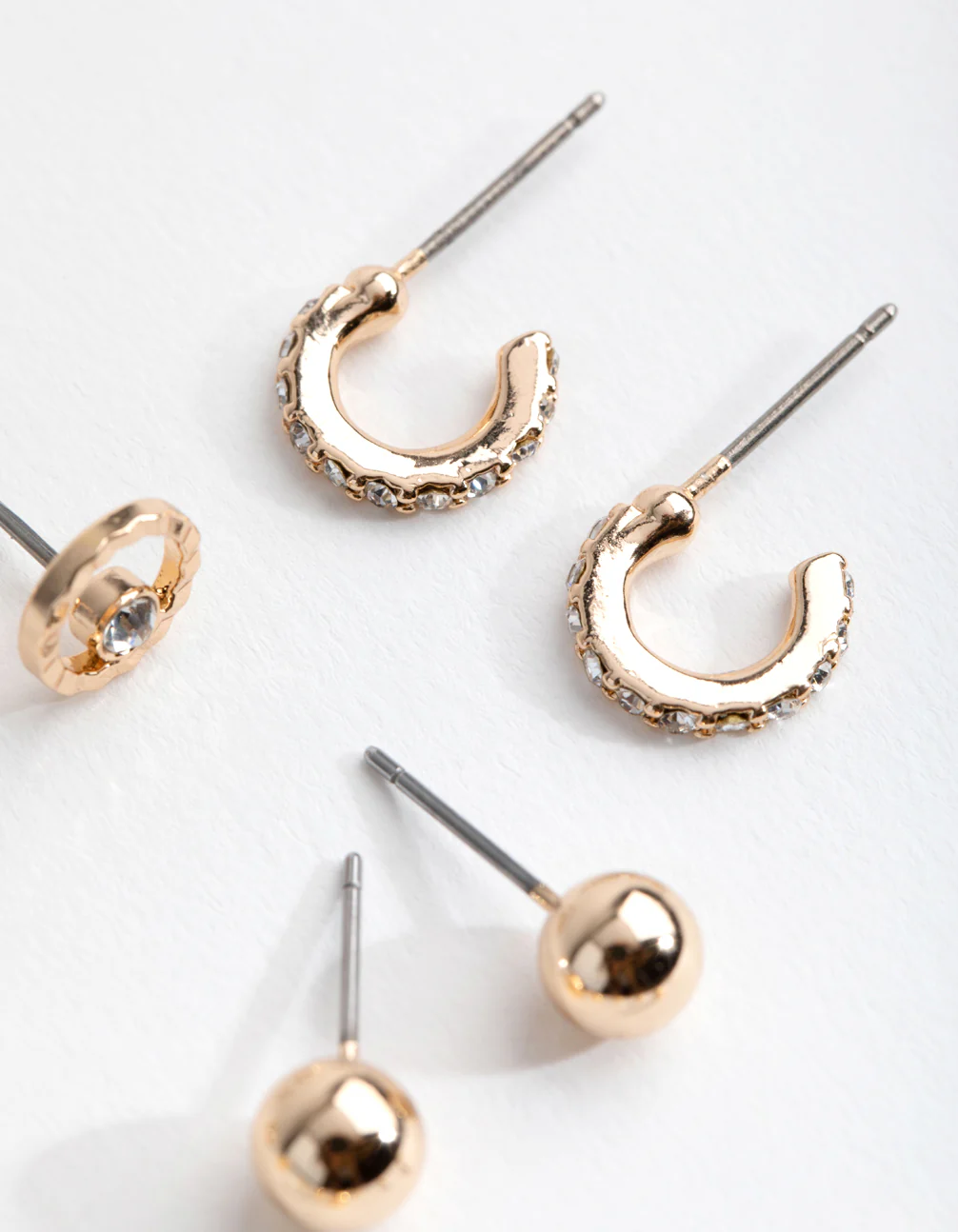 Gold Mini Hoop & Stud 8-Pack Earring - Image 3
