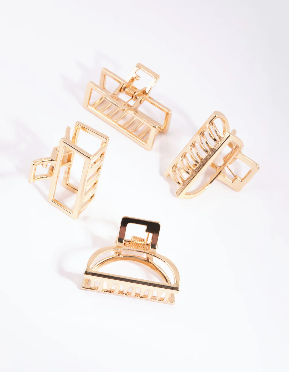 Gold Mixed Shape Small Claw Clip 4-Pack - Image 2