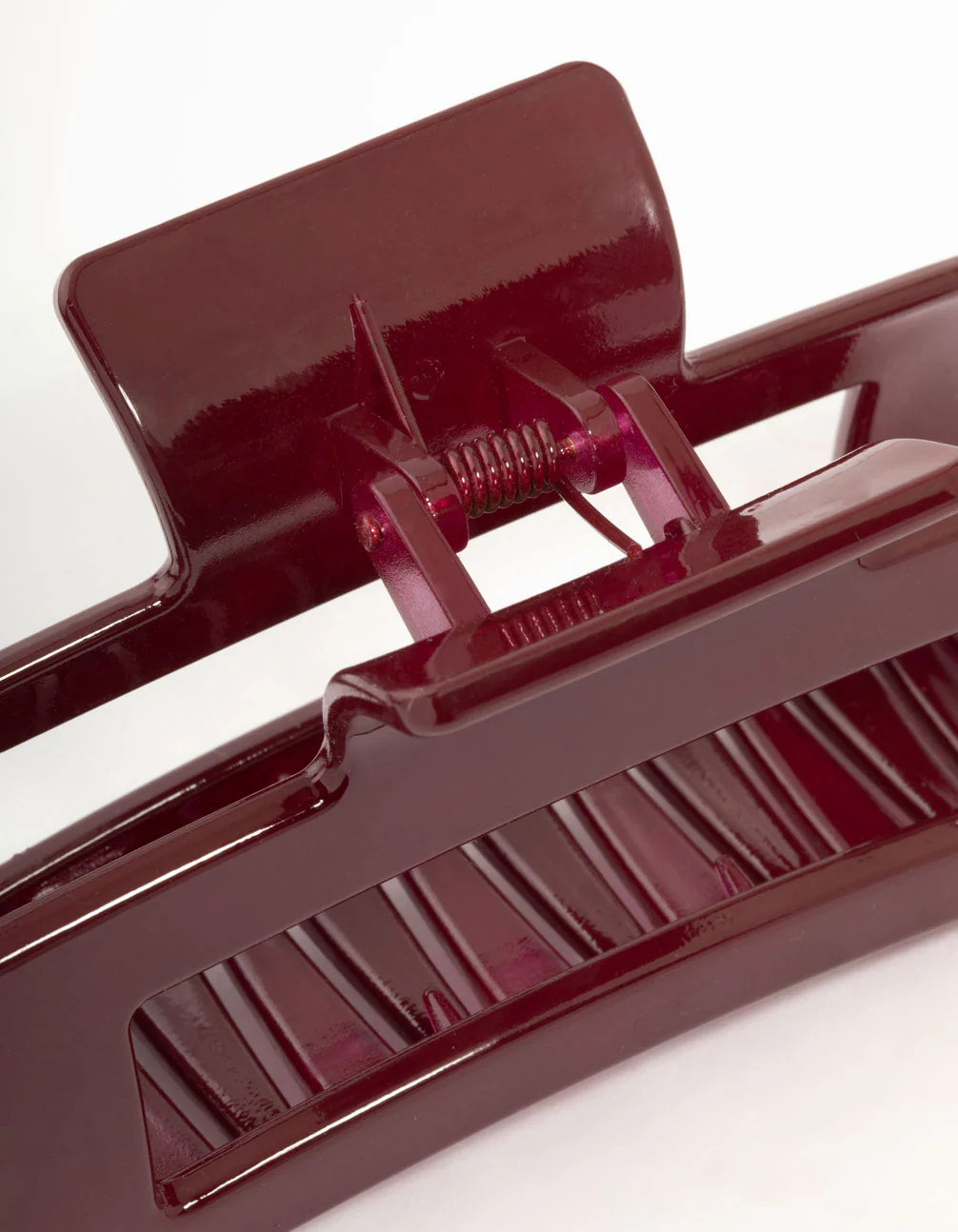 Shiny Large Burgundy Coated Claw Clip - Image 3
