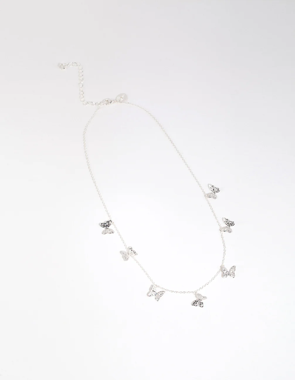 Silver Multi Butterfly Station Necklace - Image 2