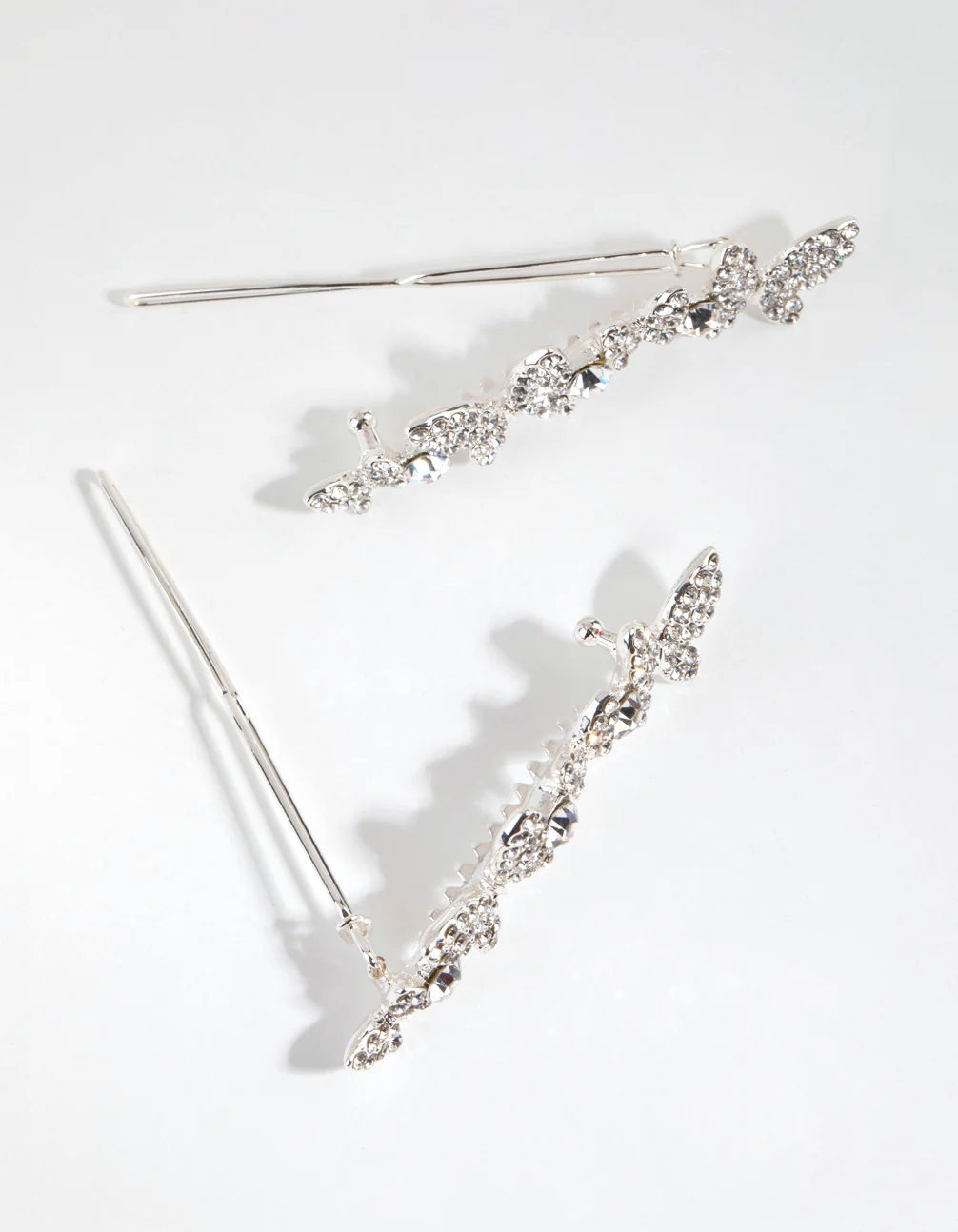 Silver Crystal Butterfly Clips - Image 2