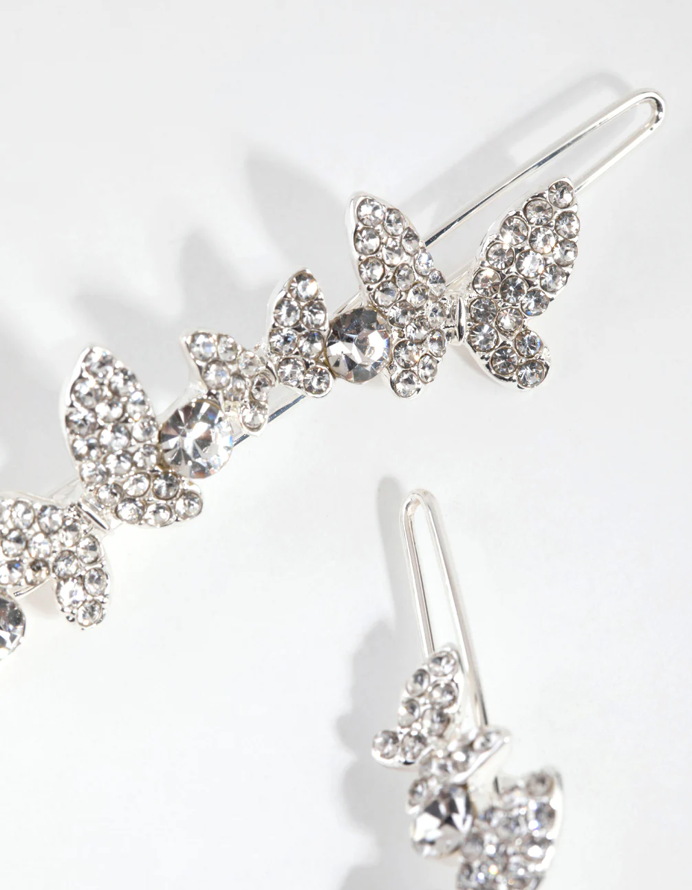 Silver Crystal Butterfly Clips - Image 3