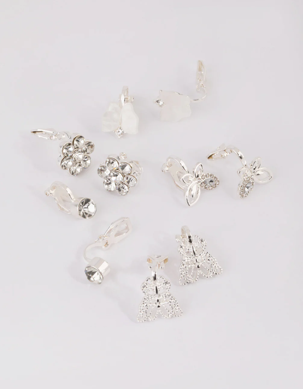 Silver Butterfly Clip-On Earring Pack - Image 2