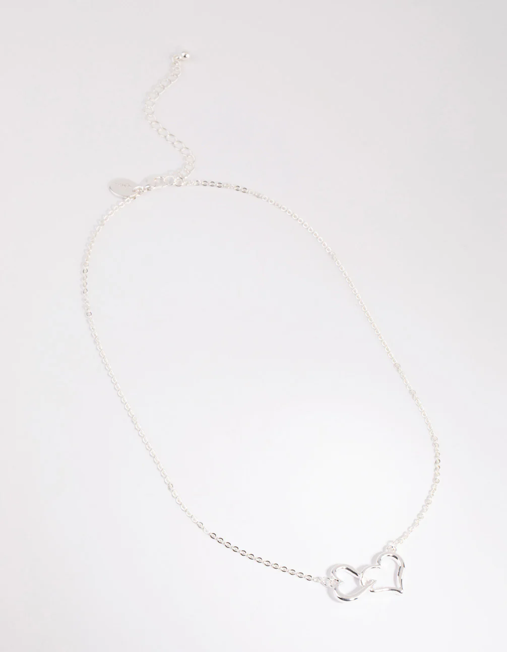 Silver Interlocked Hearts Necklace - Image 2