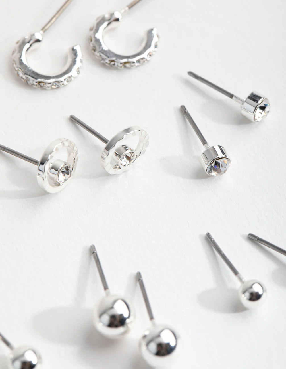 Silver Mini Hoop & Stud 8-Pack Earring - Image 2