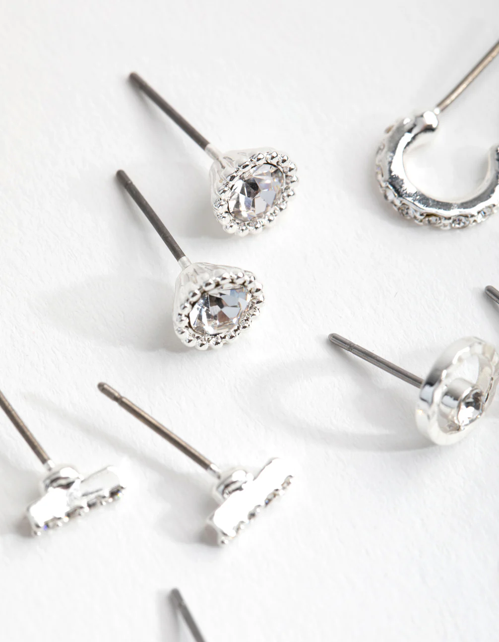 Silver Mini Hoop & Stud 8-Pack Earring - Image 3