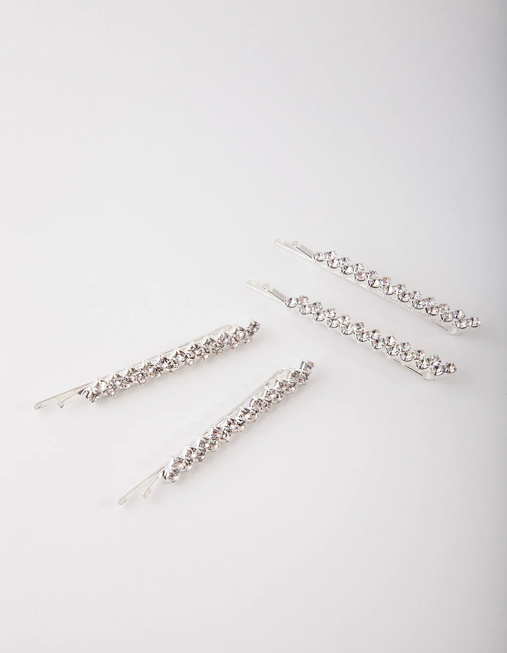 Diamante Zig Zag Pins 4-Pack In Silver - Image 2