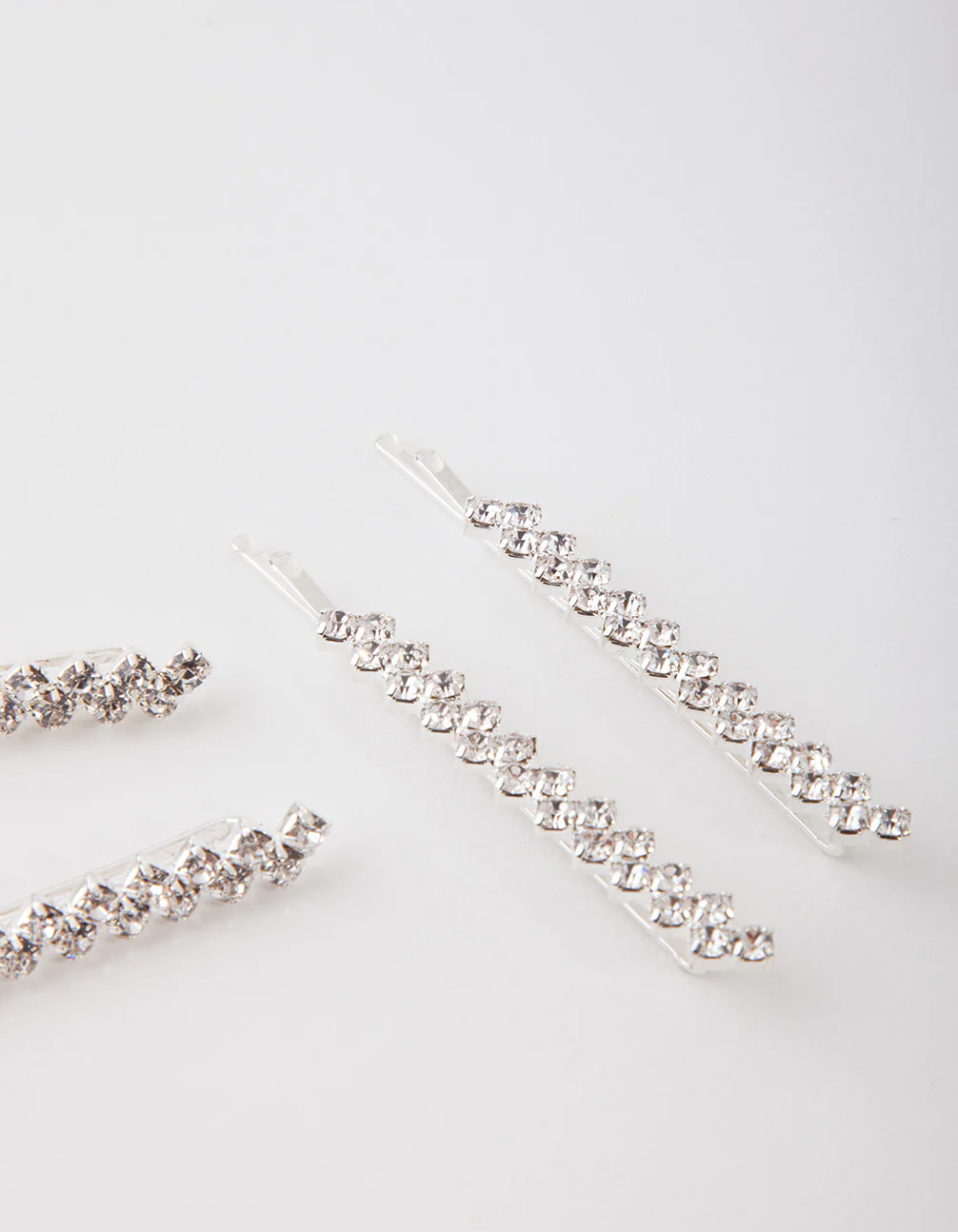 Diamante Zig Zag Pins 4-Pack In Silver - Image 3