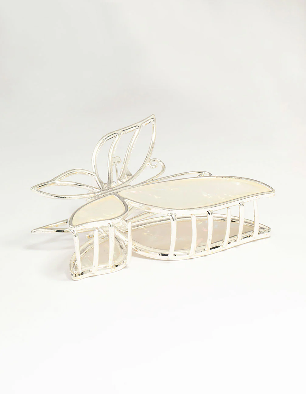 Silver Acrylic Butterfly Claw Clip - Image 3