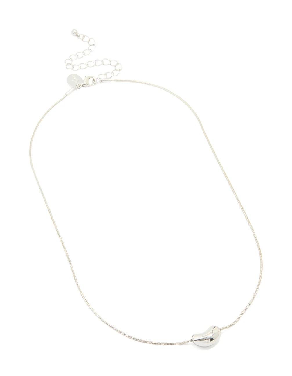 Silver Baby Pebble Pendant Necklace - Image 2