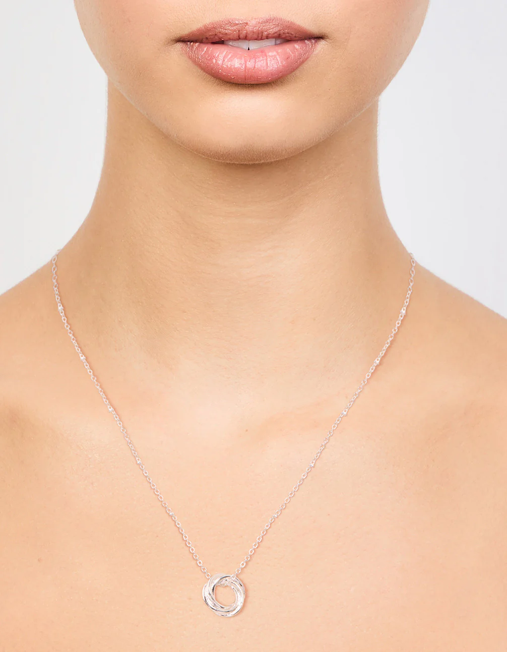 Silver Ball Chain O Ring Necklace - Image 2