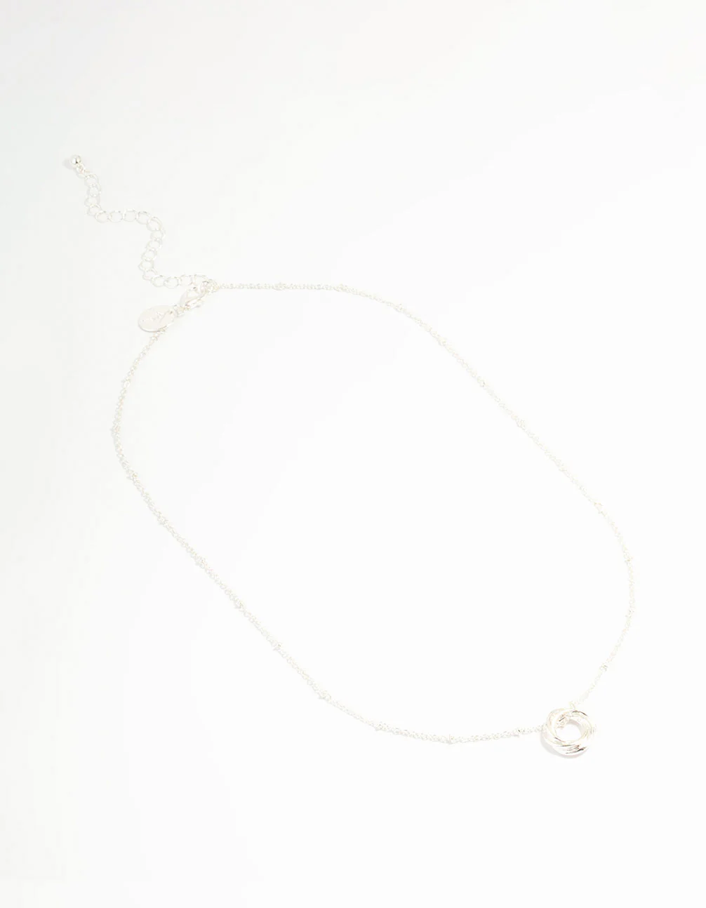 Silver Ball Chain O Ring Necklace - Image 4