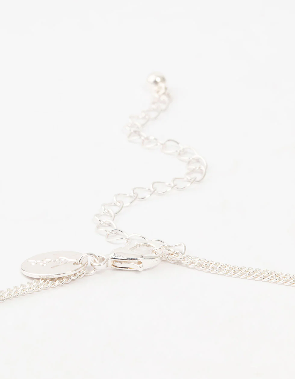 Silver Double Chain Bar Layered Necklace - Image 5