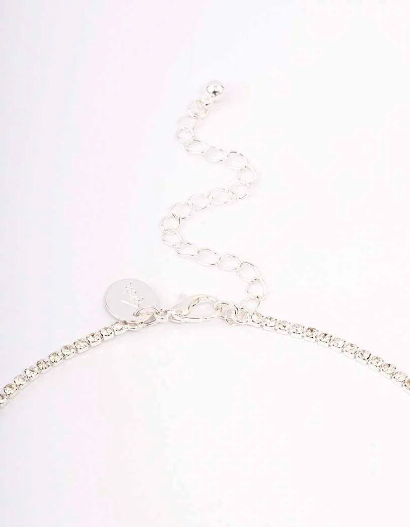 Silver & Black Diamante Circular Jewellery Set - Image 3