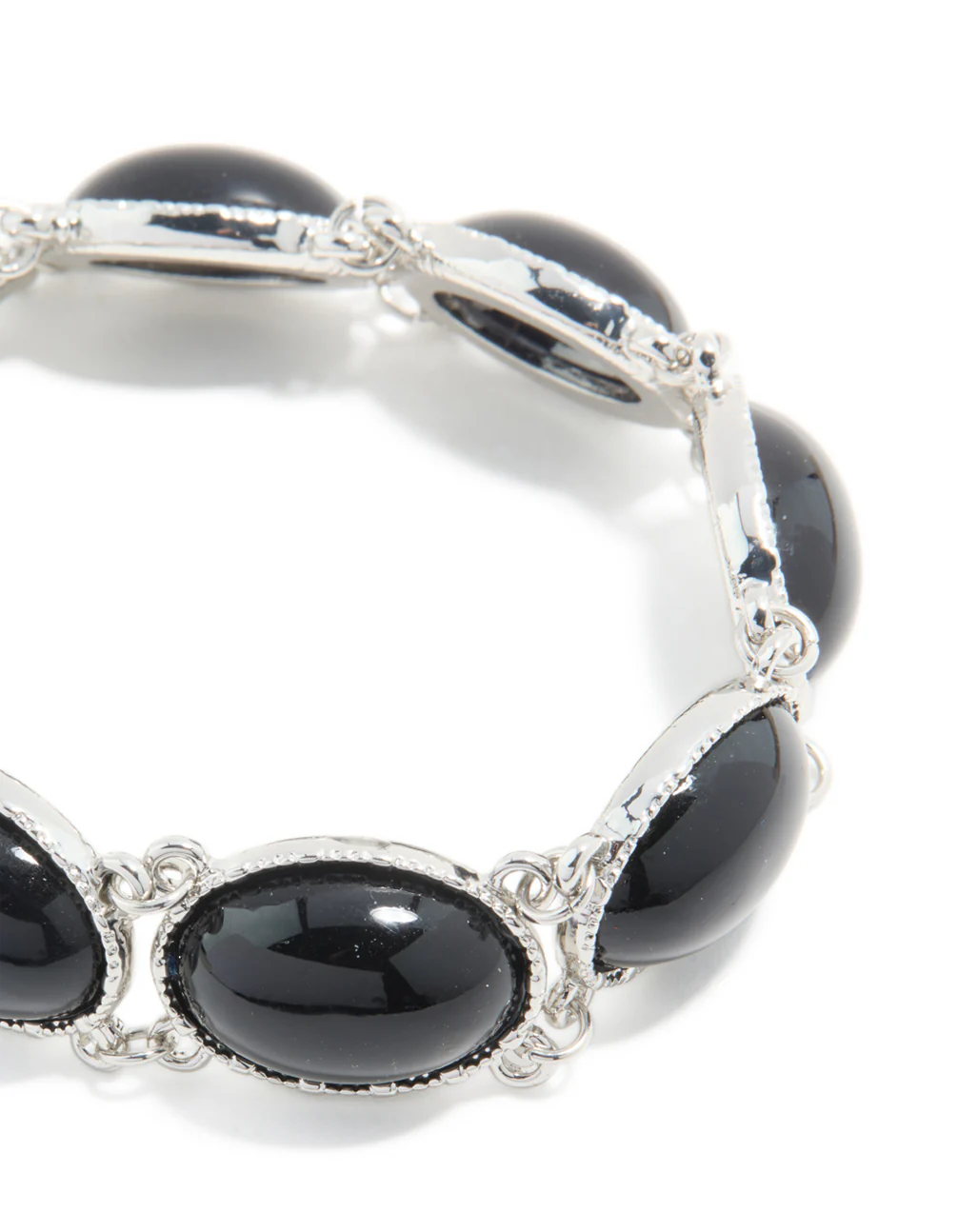 Silver Black Stone Multi Circle Bracelet - Image 4
