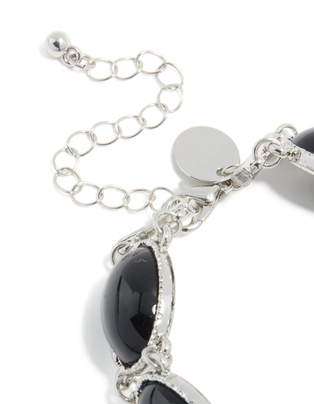 Silver Black Stone Multi Circle Bracelet - Image 5