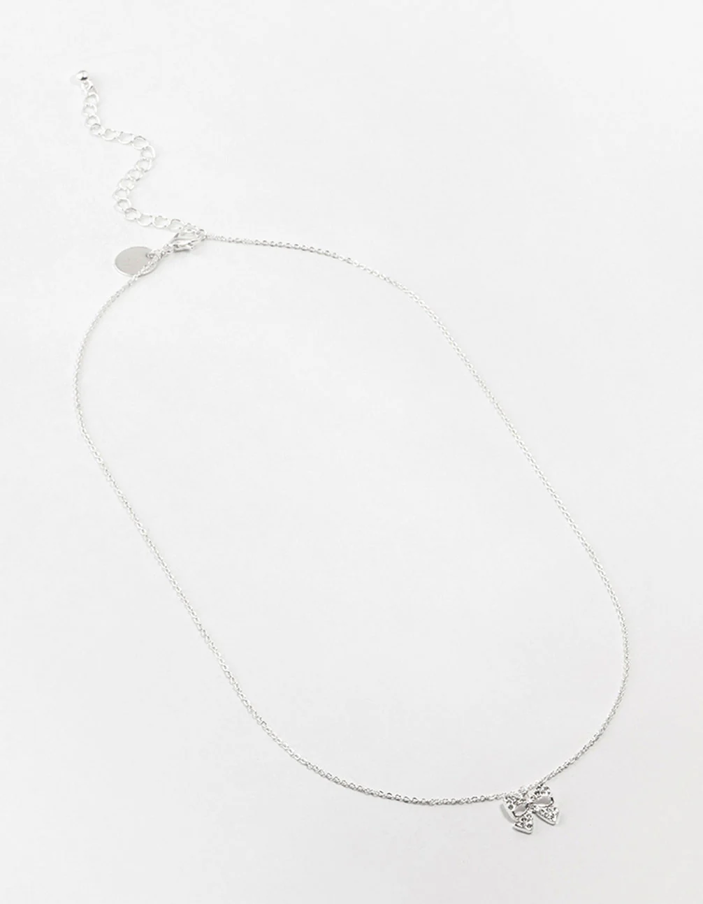 Silver Bling Bow Neckalce - Image 4