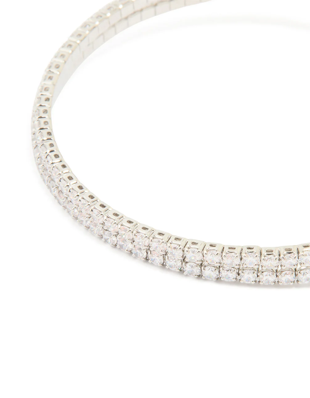Silver Blue Cubic Zirconia Wrap Wrist Cuff - Image 3