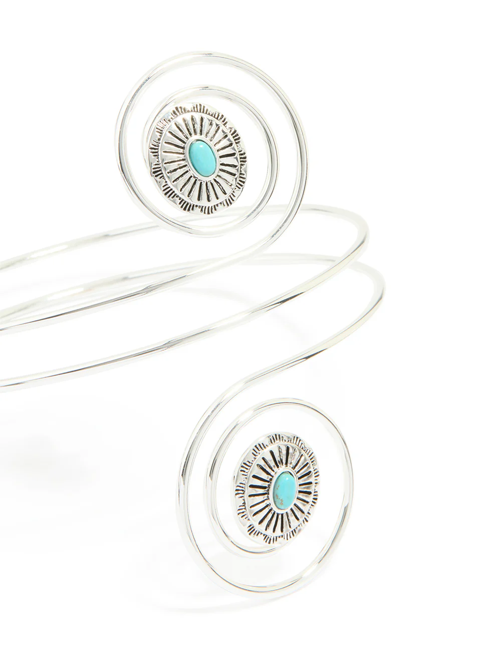 Silver Blue Stone Swirled Arm Cuff - Image 2