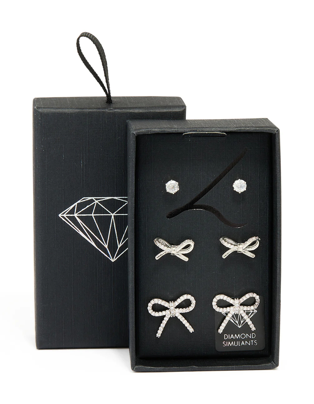 Silver Bow & Classic Stud Earrings 3-Pack - Image 5