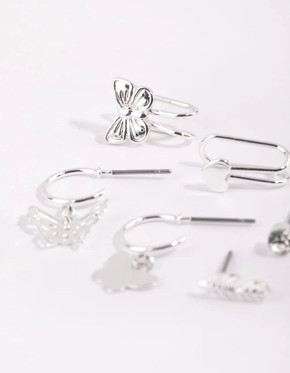 Silver Butterfly Ear Cuff Stack 6-Pack - Image 2