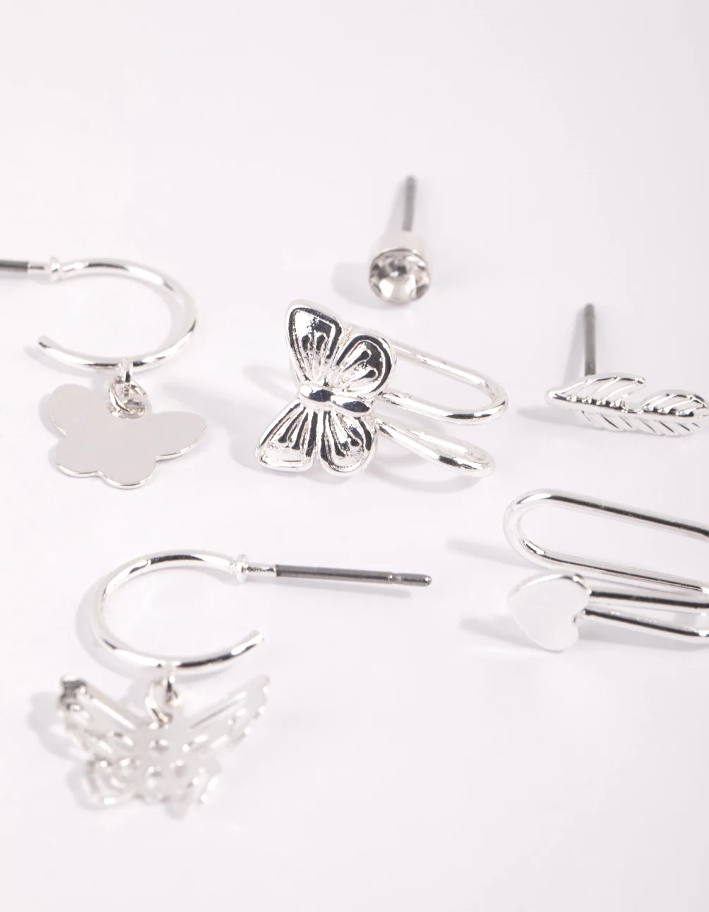 Silver Butterfly Ear Cuff Stack 6-Pack - Image 3