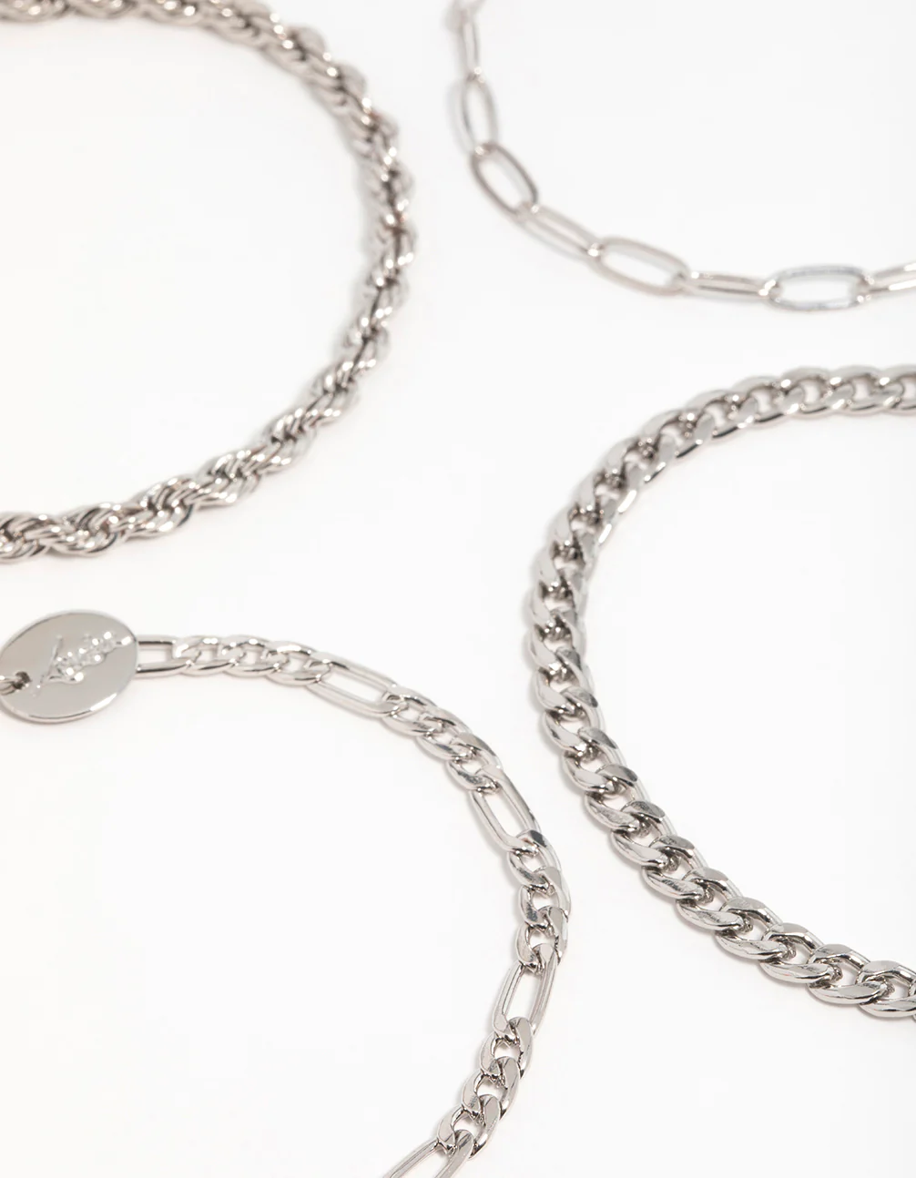 Silver Chain Bracelets 4-Pack - Image 2
