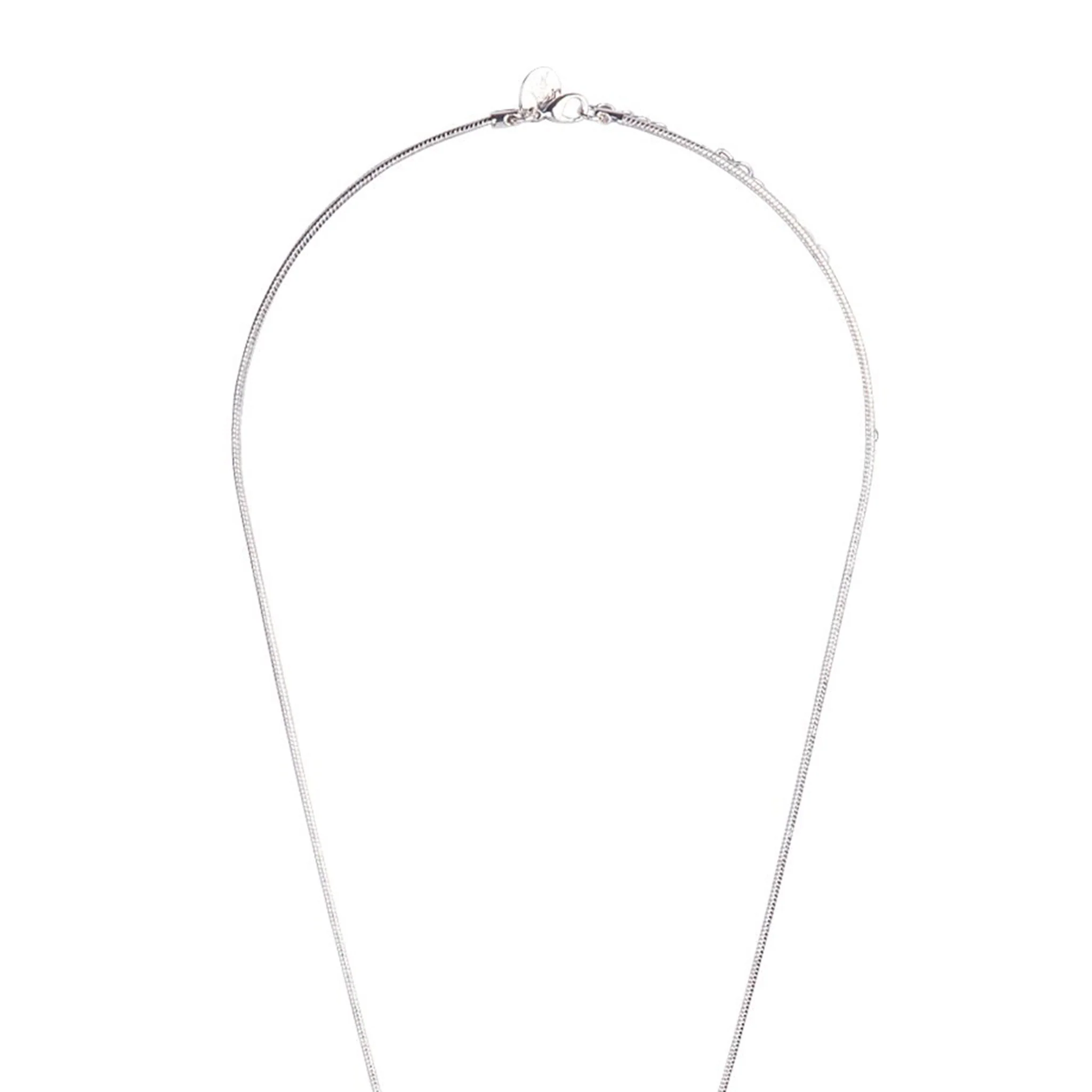 Silver Chain Tassel & Knotted Lariat Necklace - Image 2